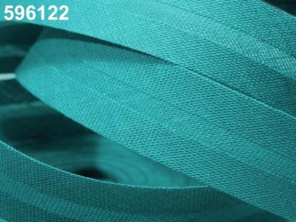Schrägband Baumwolle Breite 20 mm gefalzt - Blue Curacao